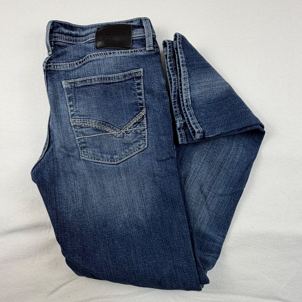 Reclaim Regular Straight Mens Blue Jeans Medium Wash Denim 32R‎